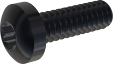 Schraube mit metrischem Gewinde, STM39 1.6x5.0 - T5, Stahl, vergütet, ZnNi min. 5µm, schwarz passiviert, getempert, versiegelt