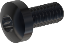 STM390200045J, Tornillo de rosca métrica, STM39 2.0x4.5 - T6, Acero Inoxidable A2, 1.4567, negro