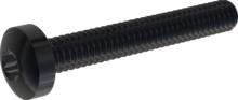 STM390200140J, Tornillo de rosca métrica, STM39 2.0x14.0 - T6, Acero Inoxidable A2, 1.4567, negro