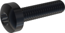 STM390250100J, Tornillo de rosca métrica, STM39 2.5x10.0 - T8, Acero Inoxidable A2, 1.4567, negro