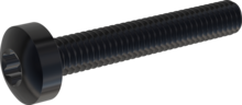 STM390250160J, Tornillo de rosca métrica, STM39 2.5x16.0 - T8, Acero Inoxidable A2, 1.4567, negro
