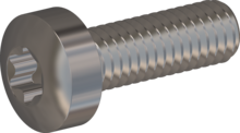 STM390300090E, Metric Machine Screw, STM39 3.0x9.0 - T10, stainless-steel A2, 1.4567, bright, pickled and passivated