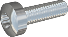STM390300100S, Metric Machine Screw, STM39 3.0x10.0 - T10, steel, hardened, zinc-plated 5-7 µm, baked, blue / transparent passivated