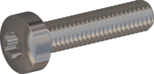 STM390300130E, Metric Machine Screw, STM39 3.0x13.0 - T10, stainless-steel A2, 1.4567, bright, pickled and passivated
