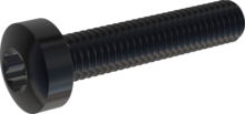 STM390300150J, Tornillo de rosca métrica, STM39 3.0x15.0 - T10, Acero Inoxidable A2, 1.4567, negro
