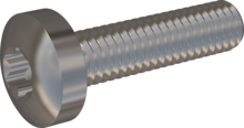 STM390350140E, Metric Machine Screw, STM39 3.5x14.0 - T15, stainless-steel A2, 1.4567, bright, pickled and passivated
