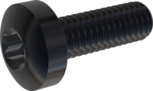 STM390400120J, Tornillo de rosca métrica, STM39 4.0x12.0 - T20, Acero Inoxidable A2, 1.4567, negro