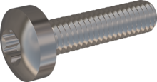 STM390400160E, Metric Machine Screw, STM39 4.0x16.0 - T20, stainless-steel A2, 1.4567, bright, pickled and passivated
