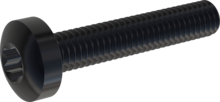 STM390400220J, Tornillo de rosca métrica, STM39 4.0x22.0 - T20, Acero Inoxidable A2, 1.4567, negro