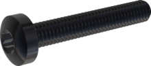 STM390400250J, Tornillo de rosca métrica, STM39 4.0x25.0 - T20, Acero Inoxidable A2, 1.4567, negro