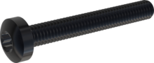 STM390400300J, Tornillo de rosca métrica, STM39 4.0x30.0 - T20, Acero Inoxidable A2, 1.4567, negro