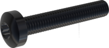 STM390500300J, Tornillo de rosca métrica, STM39 5.0x30.0 - T25, Acero Inoxidable A2, 1.4567, negro
