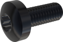 STM390600150J, Tornillo de rosca métrica, STM39 6.0x15.0 - T30, Acero Inoxidable A2, 1.4567, negro