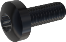 STM390600160J, Tornillo de rosca métrica, STM39 6.0x16.0 - T30, Acero Inoxidable A2, 1.4567, negro