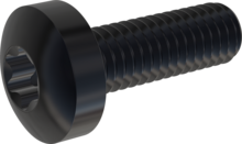 STM390600180J, Tornillo de rosca métrica, STM39 6.0x18.0 - T30, Acero Inoxidable A2, 1.4567, negro