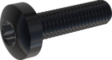 STM390600220J, Tornillo de rosca métrica, STM39 6.0x22.0 - T30, Acero Inoxidable A2, 1.4567, negro