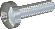 STM390600220S, Metric Machine Screw, STM39 6.0x22.0 - T30, steel, hardened, zinc-plated 5-7 µm, baked, blue / transparent passivated