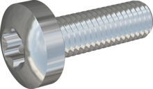STM390800250S, Metric Machine Screw, STM39 8.0x25.0 - T45, steel, hardened, zinc-plated 5-7 µm, baked, blue / transparent passivated