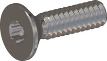 STM410160060E, Metric Machine Screw, STM41 1.6x6.0 - T5, stainless-steel A2, 1.4567, bright, pickled and passivated