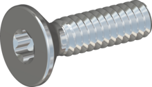 STM410160060S, Metric Machine Screw, STM41 1.6x6.0 - T5, steel, hardened, zinc-plated 5-7 µm, baked, blue / transparent passivated