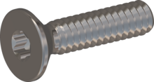 STM410160070E, Metric Machine Screw, STM41 1.6x7.0 - T5, stainless-steel A2, 1.4567, bright, pickled and passivated