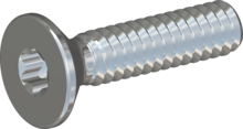 STM410160070S, Metric Machine Screw, STM41 1.6x7.0 - T5, steel, hardened, zinc-plated 5-7 µm, baked, blue / transparent passivated