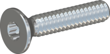 STM410160080S, Metric Machine Screw, STM41 1.6x8.0 - T5, steel, hardened, zinc-plated 5-7 µm, baked, blue / transparent passivated