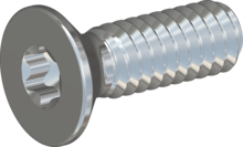 STM410200060S, Metric Machine Screw, STM41 2.0x6.0 - T6, steel, hardened, zinc-plated 5-7 µm, baked, blue / transparent passivated