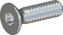 STM410200070S, Metric Machine Screw, STM41 2.0x7.0 - T6, steel, hardened, zinc-plated 5-7 µm, baked, blue / transparent passivated