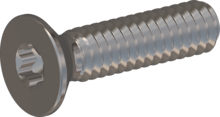 STM410200080E, Metric Machine Screw, STM41 2.0x8.0 - T6, stainless-steel A2, 1.4567, bright, pickled and passivated