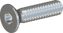 STM410200080S, Metric Machine Screw, STM41 2.0x8.0 - T6, steel, hardened, zinc-plated 5-7 µm, baked, blue / transparent passivated