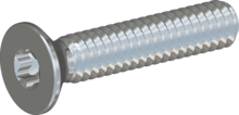 STM410200100S, Metric Machine Screw, STM41 2.0x10.0 - T6, steel, hardened, zinc-plated 5-7 µm, baked, blue / transparent passivated