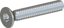 STM410200120S, Skruv med metrisk gänga, STM41 2.0x12.0 - T6, stål, härdat, förzinkad 5-7 µm, härdad, blå/transparent passiviserad