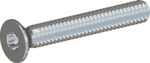 STM410200140S, Metric Machine Screw, STM41 2.0x14.0 - T6, steel, hardened, zinc-plated 5-7 µm, baked, blue / transparent passivated