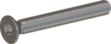 STM410200160E, Schroef met metrische schroefdraad, STM41 2.0x16.0 - T6, roestvrij staal A2, 1.4567, blank, geetst en gepassieveerd