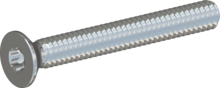 STM410200160S, Skruv med metrisk gänga, STM41 2.0x16.0 - T6, stål, härdat, förzinkad 5-7 µm, härdad, blå/transparent passiviserad