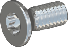 STM410250060S, Metric Machine Screw, STM41 2.5x6.0 - T8, steel, hardened, zinc-plated 5-7 µm, baked, blue / transparent passivated