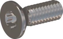 STM410250070E, Metric Machine Screw, STM41 2.5x7.0 - T8, stainless-steel A2, 1.4567, bright, pickled and passivated