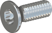 STM410250070S, Metric Machine Screw, STM41 2.5x7.0 - T8, steel, hardened, zinc-plated 5-7 µm, baked, blue / transparent passivated