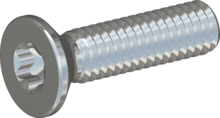 STM410250100S, Metric Machine Screw, STM41 2.5x10.0 - T8, steel, hardened, zinc-plated 5-7 µm, baked, blue / transparent passivated