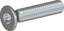 STM410250120S, Metric Machine Screw, STM41 2.5x12.0 - T8, steel, hardened, zinc-plated 5-7 µm, baked, blue / transparent passivated