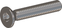 STM410250140E, Skruv med metrisk gänga, STM41 2.5x14.0 - T8, rostfritt stål A2, 1.4567, blank och passiviserad