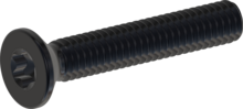 STM410250150J, Vis à filetage métrique, STM41 2.5x15.0 - T8, acier inoxydable A2, 1.4567, noir