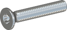 STM410250150S, Skruv med metrisk gänga, STM41 2.5x15.0 - T8, stål, härdat, förzinkad 5-7 µm, härdad, blå/transparent passiviserad