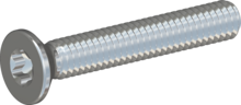 STM410250160S, Metric Machine Screw, STM41 2.5x16.0 - T8, steel, hardened, zinc-plated 5-7 µm, baked, blue / transparent passivated