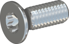 STM410300080S, Metric Machine Screw, STM41 3.0x8.0 - T10, steel, hardened, zinc-plated 5-7 µm, baked, blue / transparent passivated
