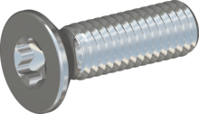 STM410300100S, Metric Machine Screw, STM41 3.0x10.0 - T10, steel, hardened, zinc-plated 5-7 µm, baked, blue / transparent passivated