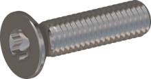 STM410300120E, Metric Machine Screw, STM41 3.0x12.0 - T10, stainless-steel A2, 1.4567, bright, pickled and passivated
