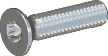 STM410300120S, Metric Machine Screw, STM41 3.0x12.0 - T10, steel, hardened, zinc-plated 5-7 µm, baked, blue / transparent passivated