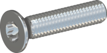 STM410300140S, Metric Machine Screw, STM41 3.0x14.0 - T10, steel, hardened, zinc-plated 5-7 µm, baked, blue / transparent passivated